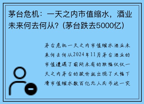 茅台危机：一天之内市值缩水，酒业未来何去何从？(茅台跌去5000亿)